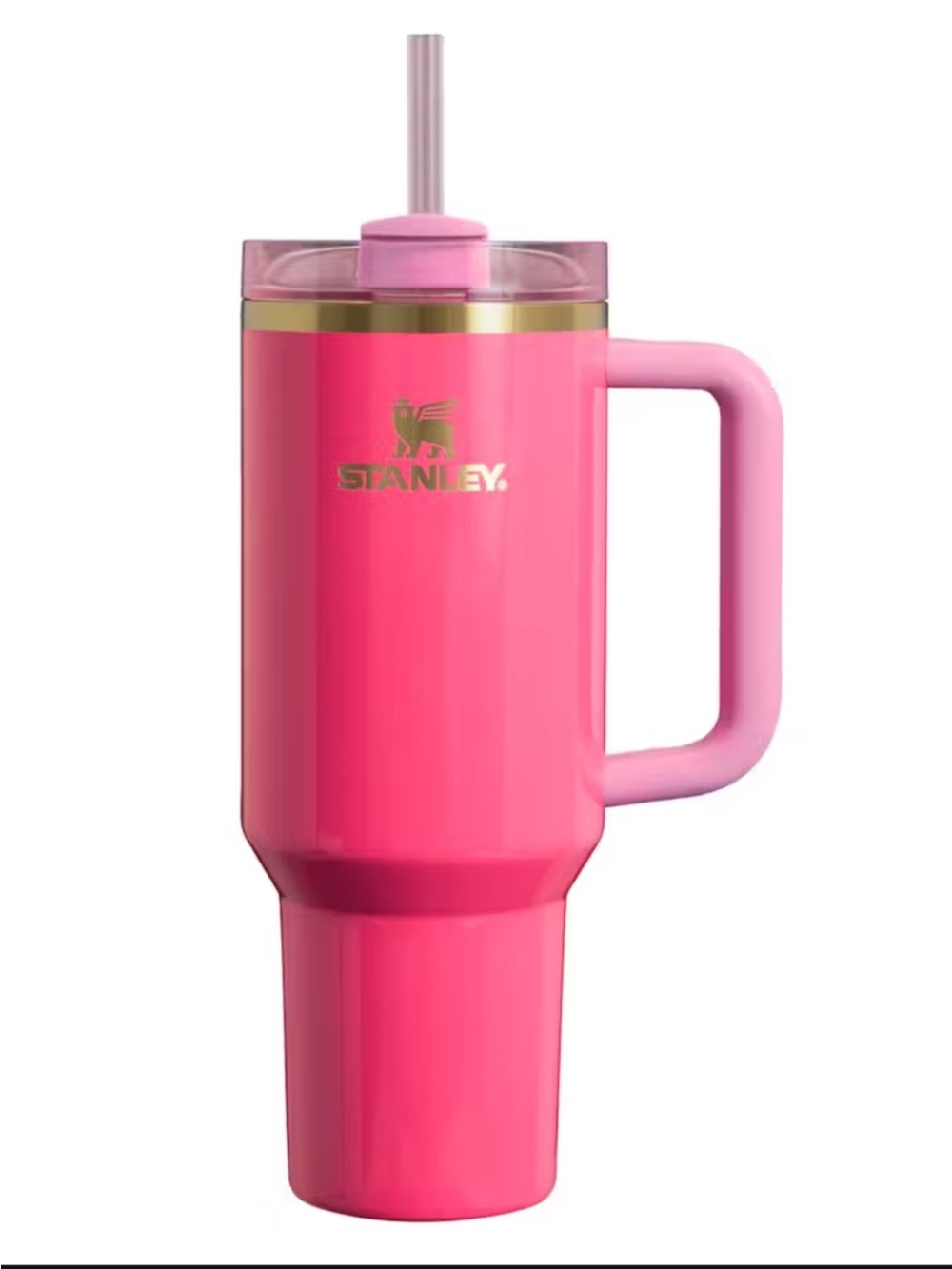 Stanley Pink party Insulated Travel Mug with Handle and Straw